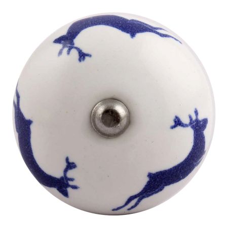 Blue Runing Rein Deer Pattern Ceramic Wine Stopper